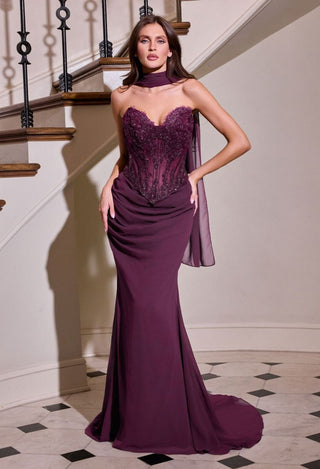 Cleo - CD683Formal DressCD683_EGGPLANT_2LadivineFormalist