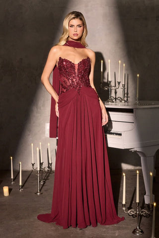Harlowe - CD673Formal DressCD673_BURGUNDY_4LadivineFormalist